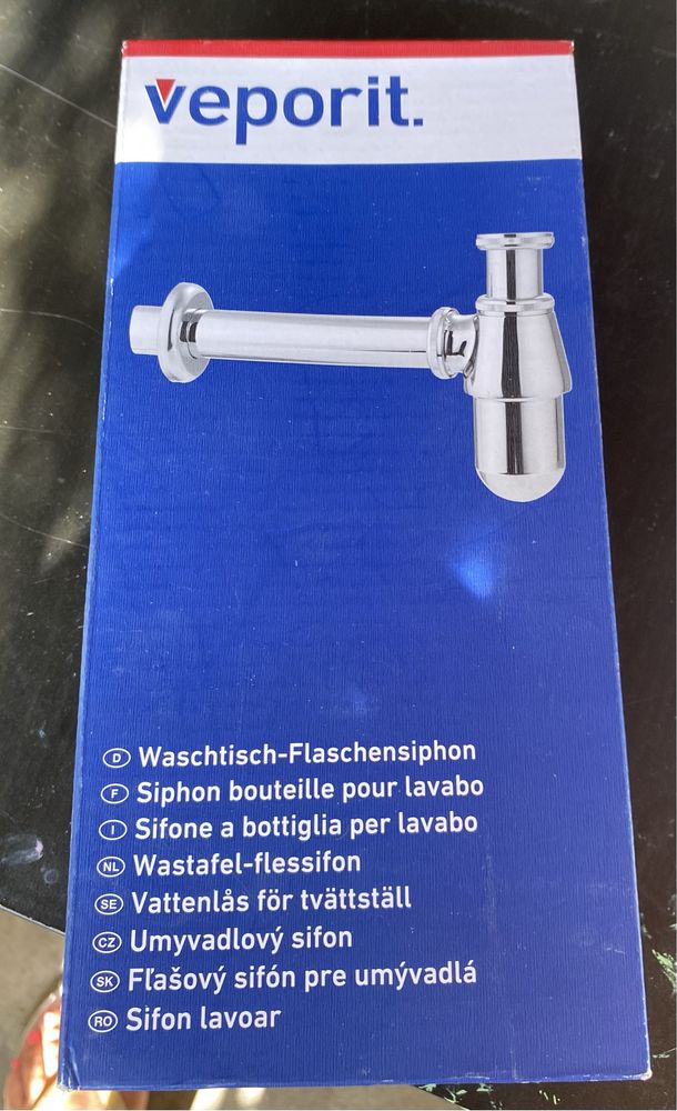 Syfon butelkowy Veporit 1 1/4" mosiądz chromowany