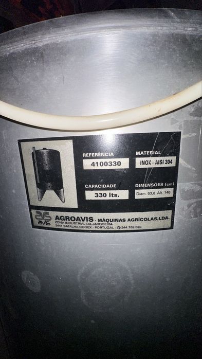cuba inox 330 litros