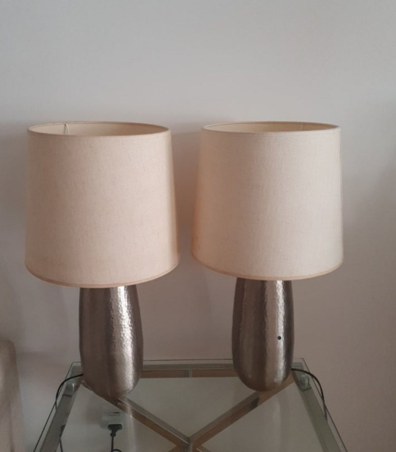 Candeeiros 60cm c/ abajur beje