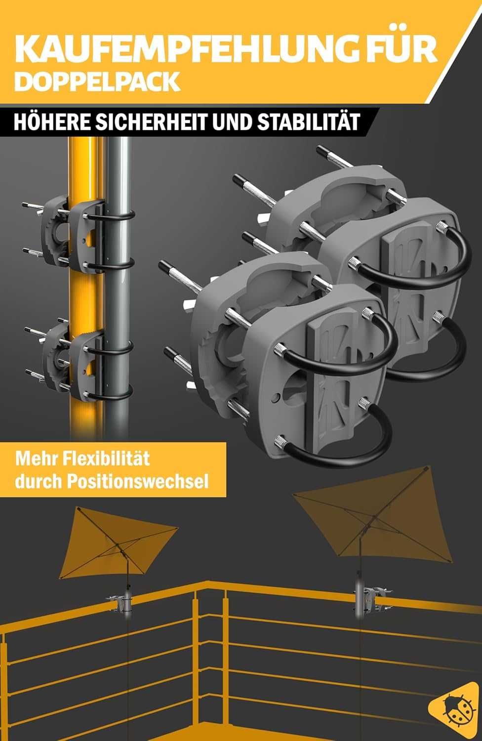 кріплення парасолі балконне Balcony Railing з тримачем для парасольки