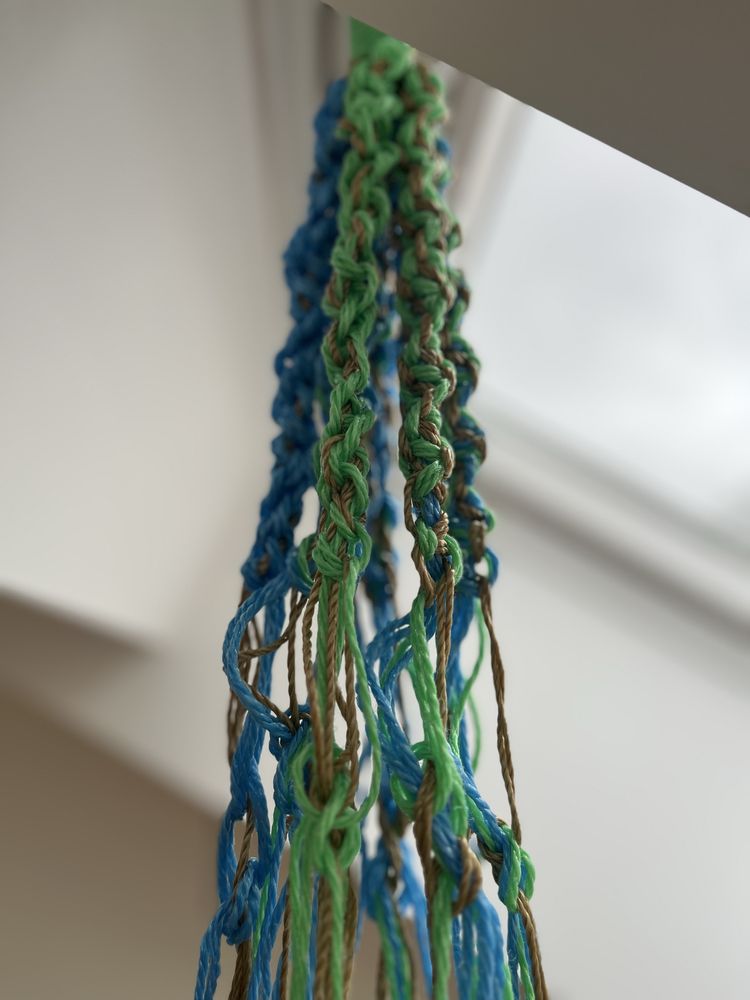 Rede Suspensa em Crochet Macramé Artesanal para Suporte de Vaso NOVA