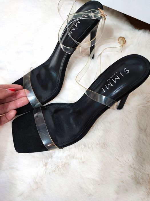 Transparentne modne szpilki damskie 37 wesele impreza