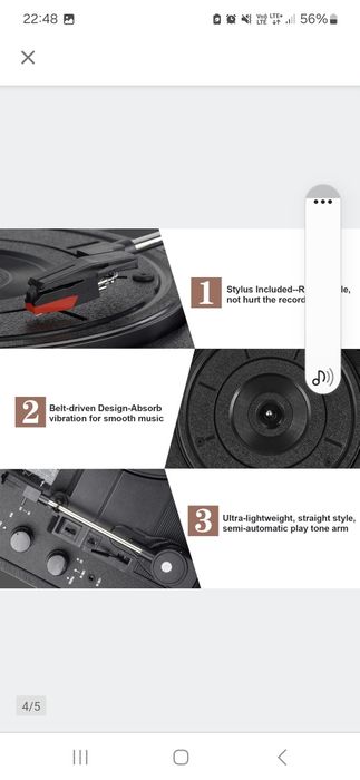 Gramofon walizkowy Digitnow M417 głośniki, RCA, AUX 3,5mm