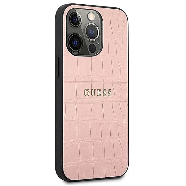 Etui Guess Croco Strap Collection na iPhone 13 Pro / 13/6,1" - różowe