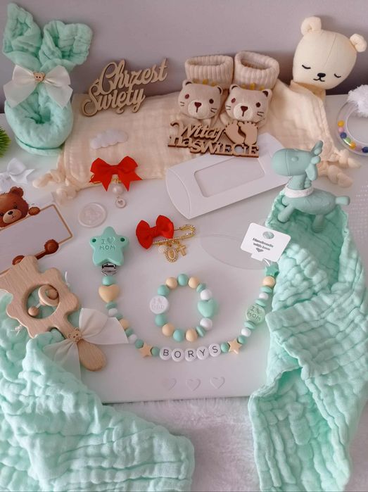 Zawieszka do smoczka prezent dla niemowlaka babyshower narodziny