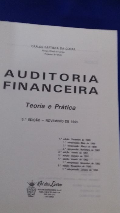 Auditoria Financeira - Carlos Baptista da Costa Teoria e prática