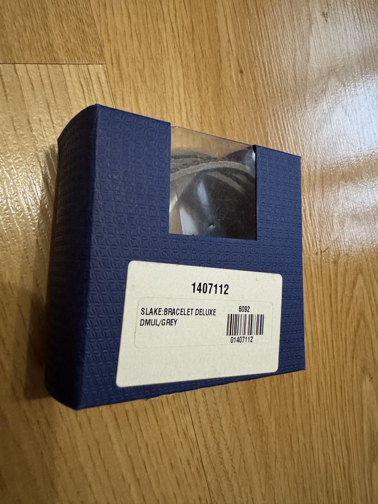 Bransoletka Swarovski alcantara szara