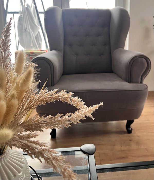 Fotel Uszak Duży Wygodny Premium