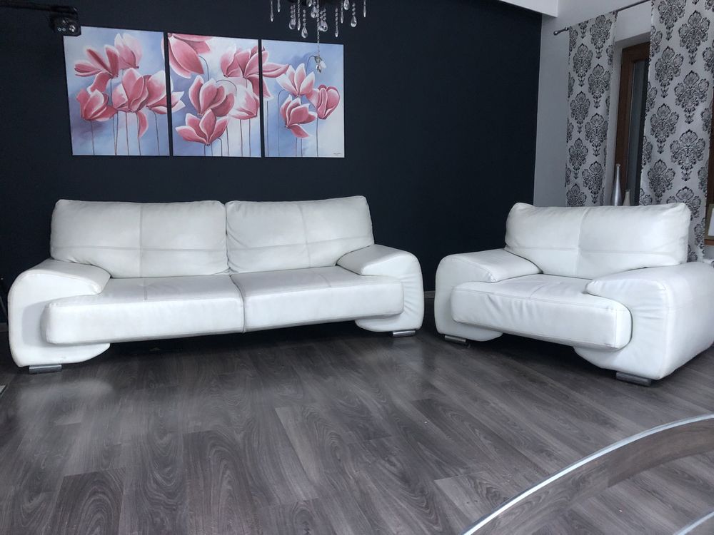 Biała kanapa , sofa , fotel , 3 + 1