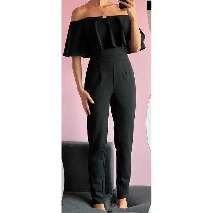 Kombinezon długi odkryte ramiona Hiszpanka długie spodnie elegancki m