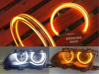 Хрустальные LED ангельские глазки белые оранжевые BMW E46 E36 E38 E39