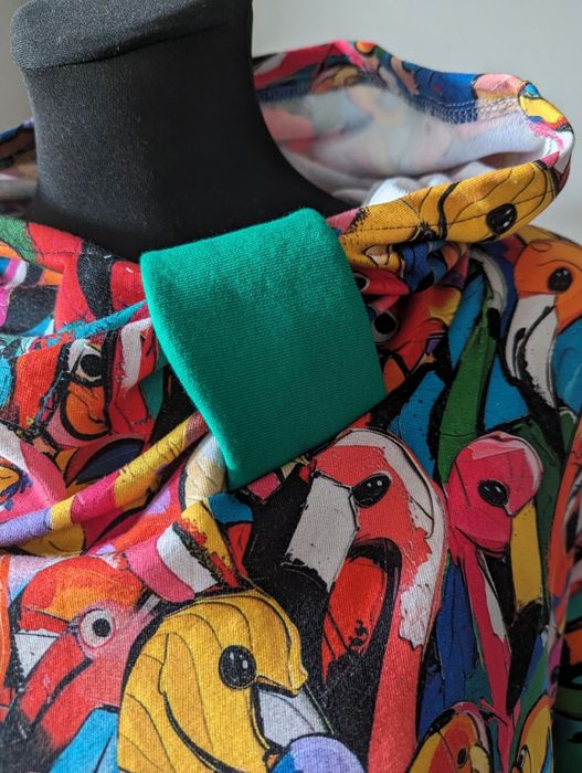 Auri&Lili nowa wiosenna bluza oversize kolorowe flamingi L 40