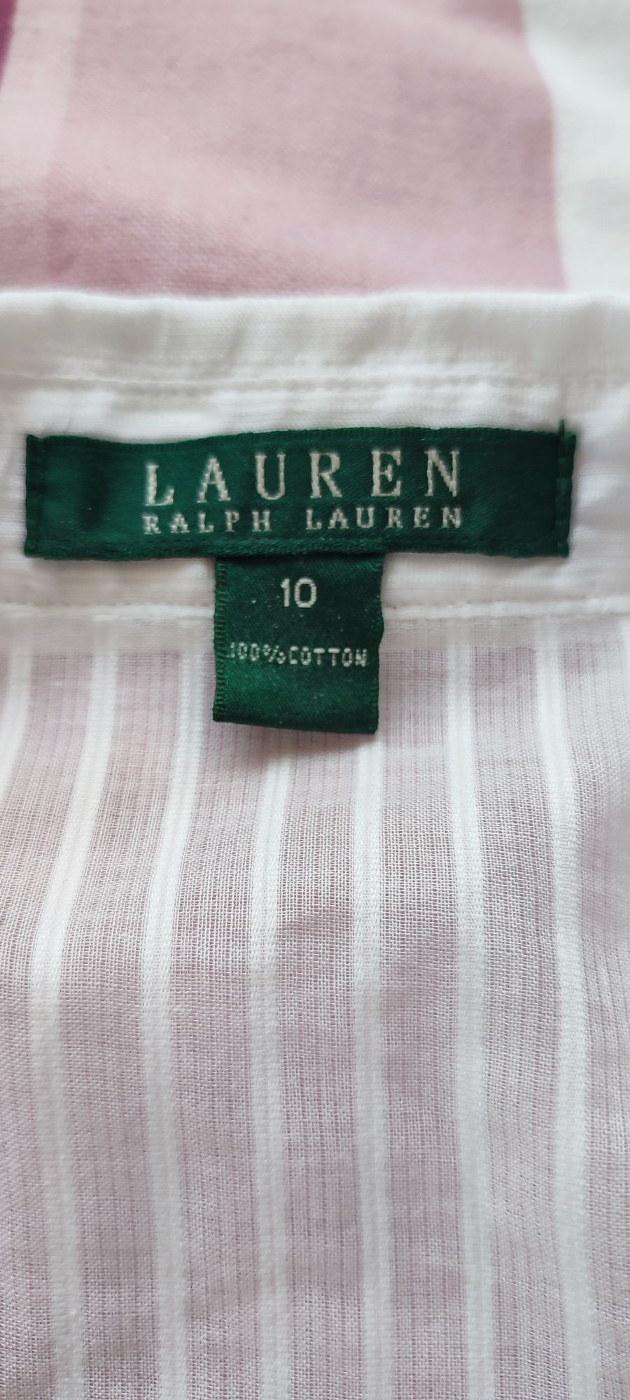 Bluzka bawełniana, z żabotem Ralph Lauren rozmiar M