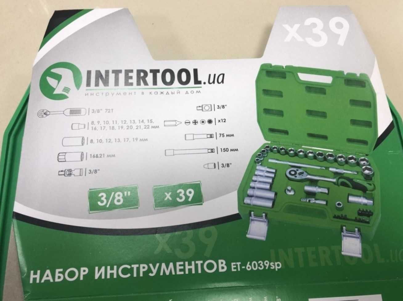 Набір торцевих головок з тріскачкою intertool et-6039sp