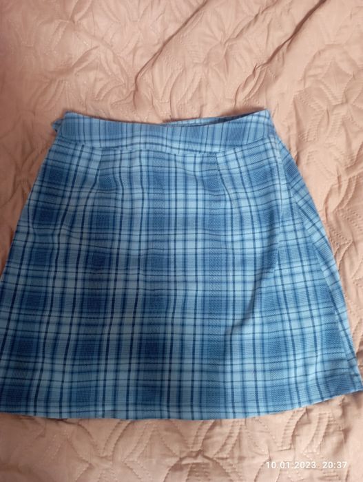 Юбка в клетку синего цвета