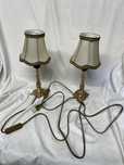 Lampy nocne biurkowe mosiądz abażur vintage dekoracja wnętrz