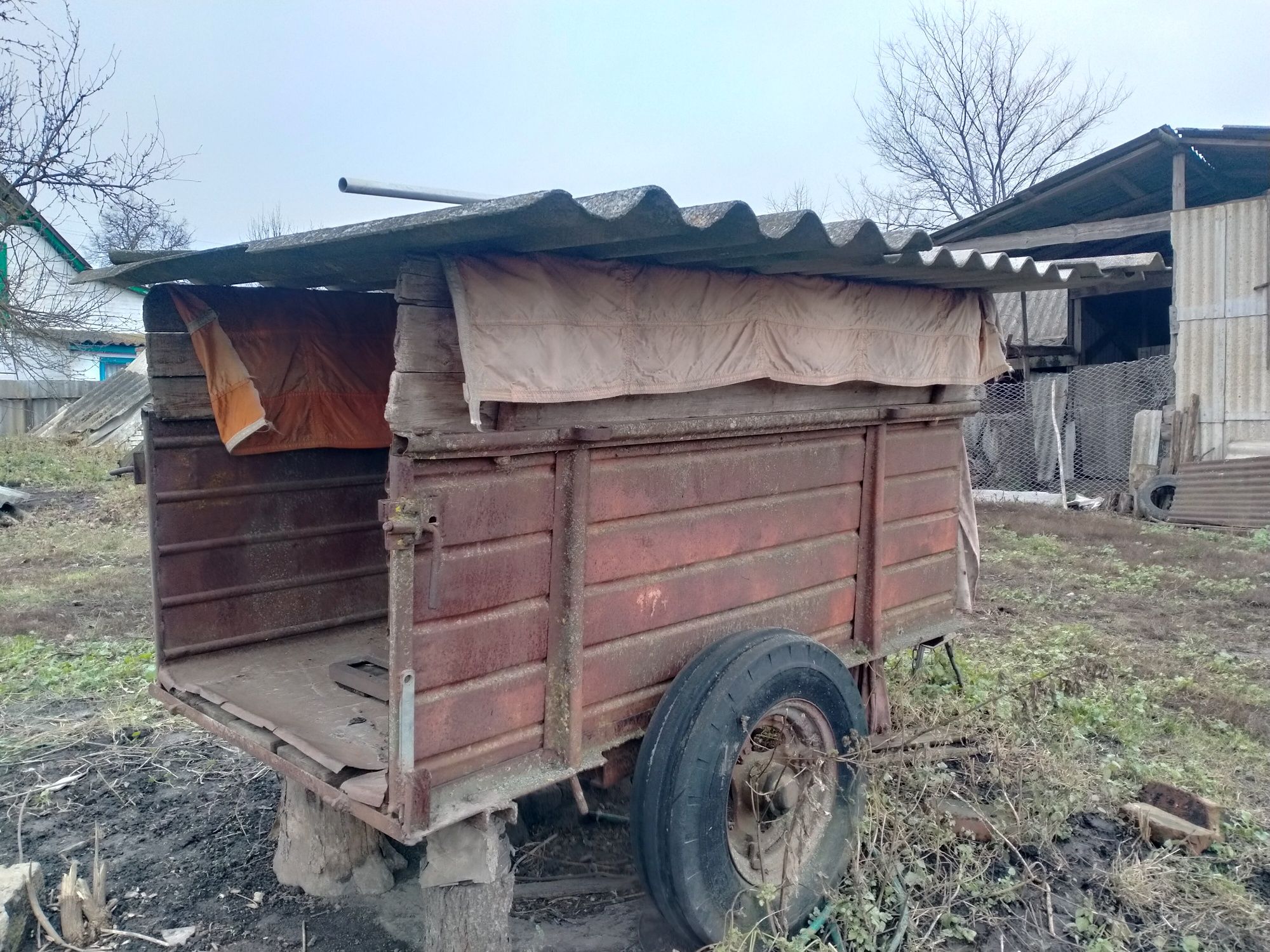 Одноосний прицеп до трактора, мотоблока