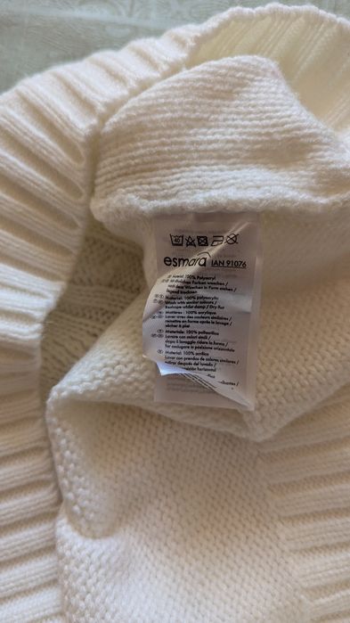 Tunika/ sukienka/ sweter golf biały z ładnymi wzorami