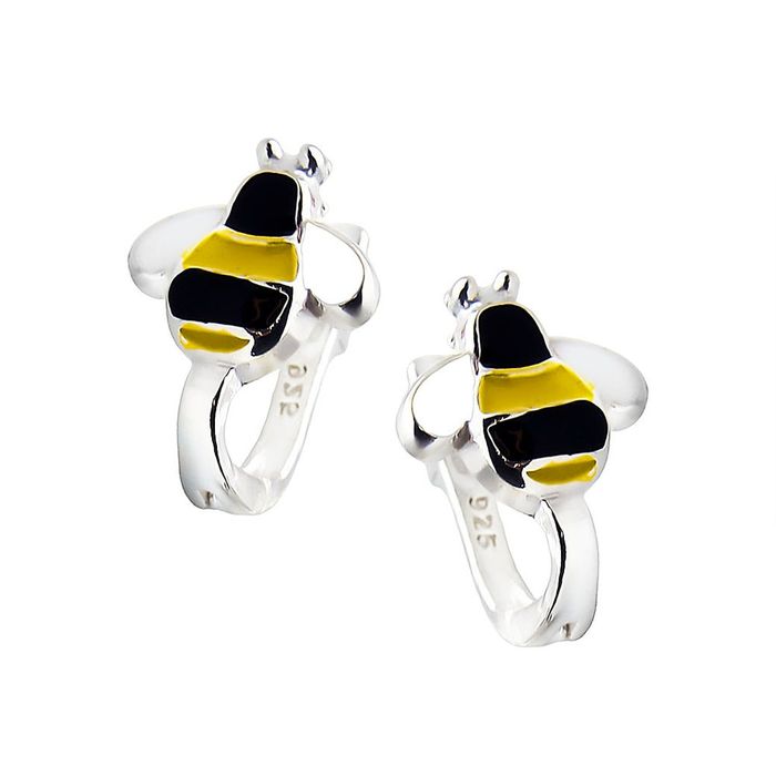 Kolczyki srebrne pr.925 dziecięce pszczółki emaliowane