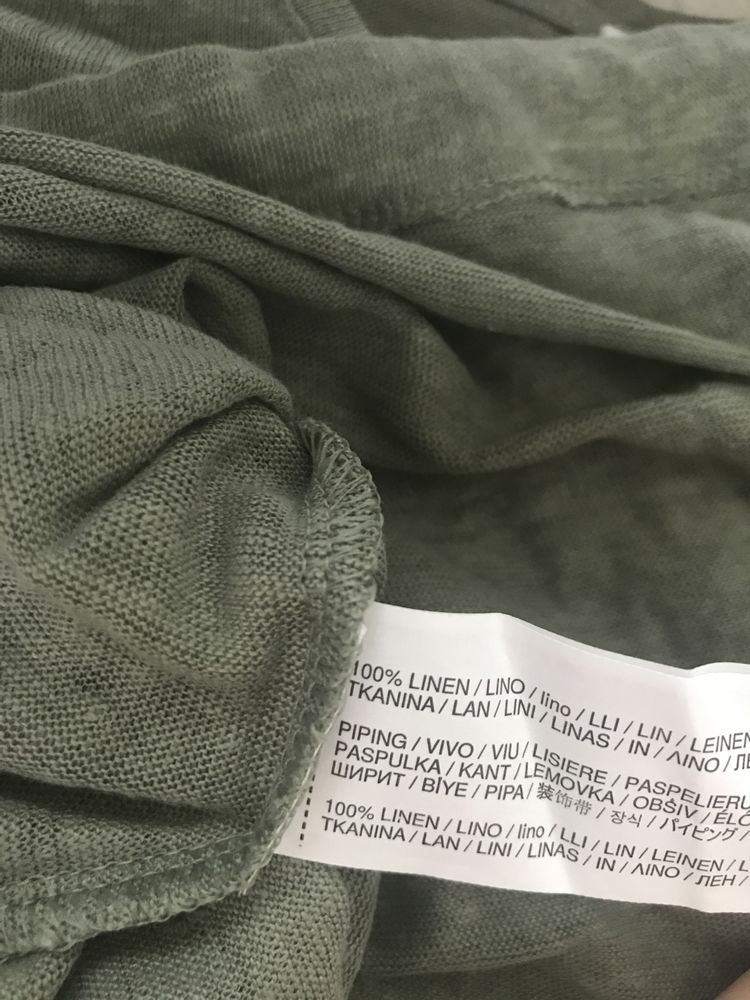 Лляний топ футболка Mango S-M