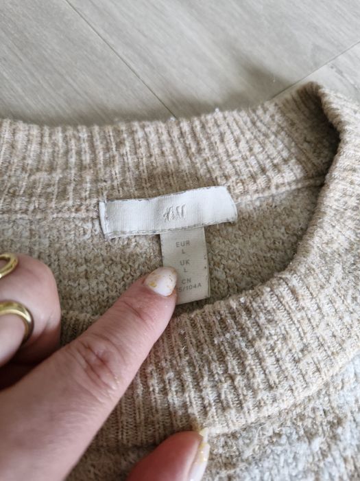 Sweterek H&M, R.L, beżowy pepitka