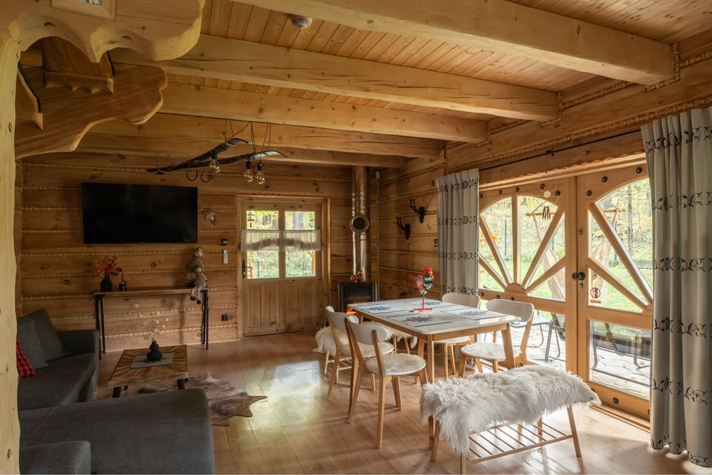 Wolne od 2.01.26 ZAKOPANE domek z bali, z jacuzzi -przy stoku, w lesie