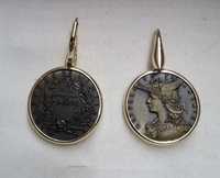 Серьги Styleavenue Coins (серебро с позолотой)