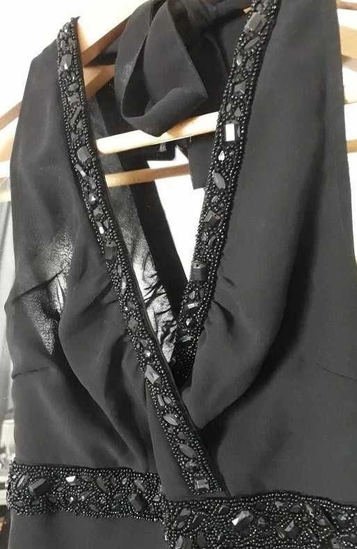 Czarna midi sukienka na lato z wiązaniem Vero Moda XS 34