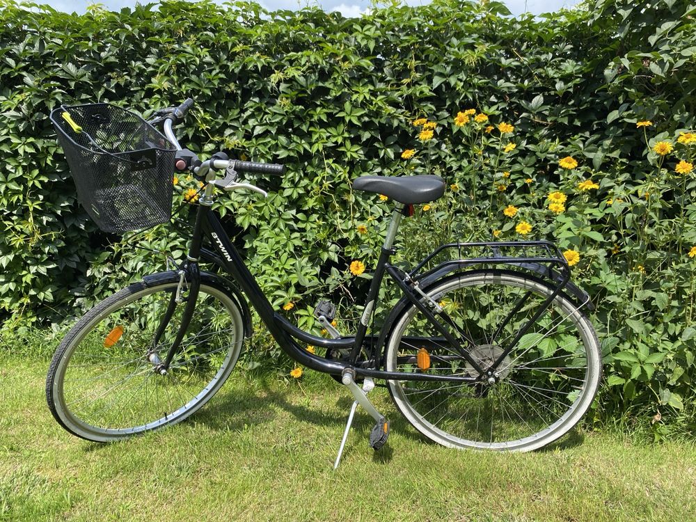 Rower miejski damski Btwin Elops 100 koła 26 rama S z koszykiem