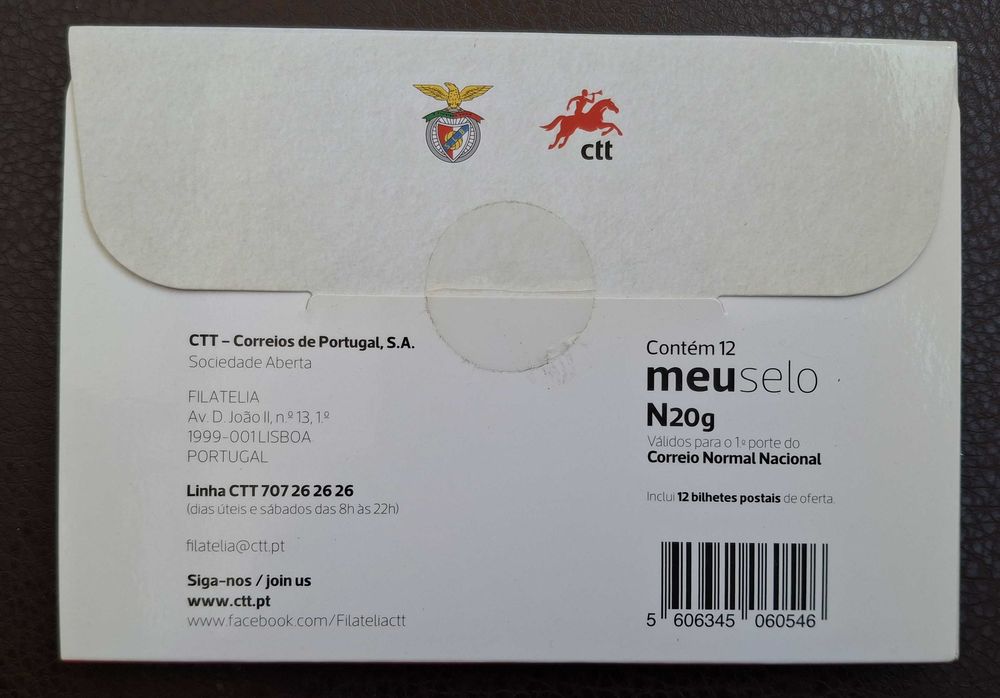 Benfica (figuras históricas) - 12 selos + 12 postais - 1ª série (novo)