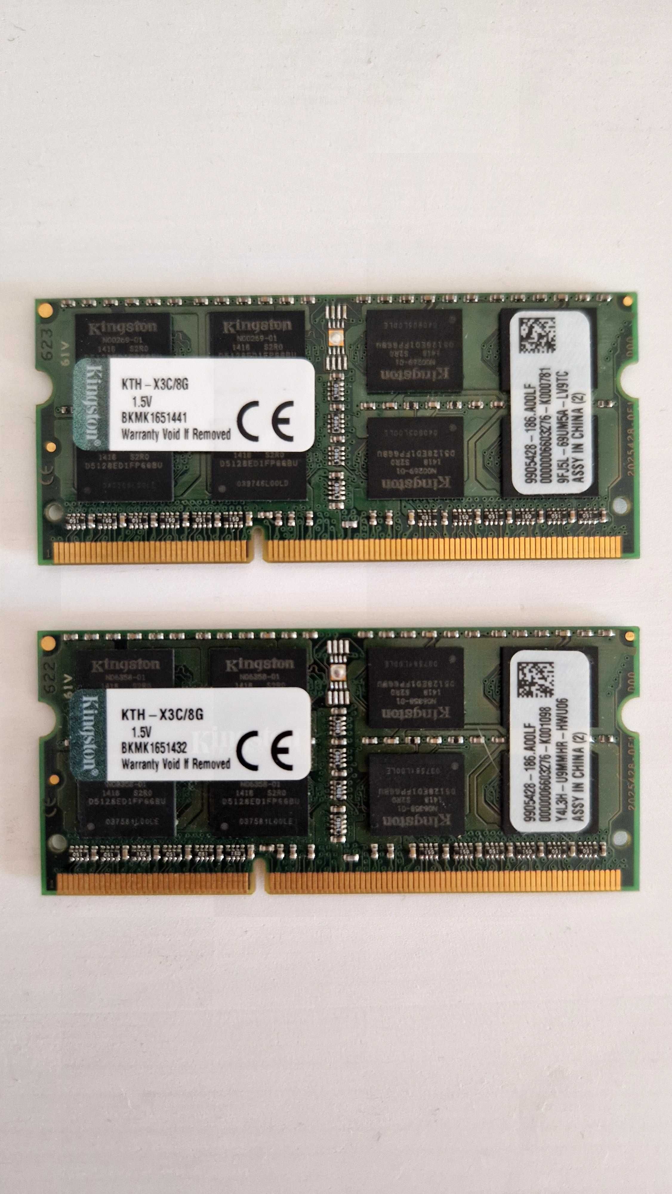 2x Kingston 8Gb DDR3 SODIMM