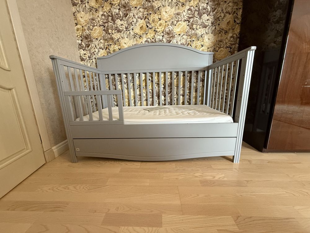 Ліжечко Bellamy Good Night Grey 140х70 см для новонародженого, сірий