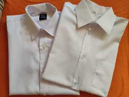 Dwie białe koszule z krótkim rękawkiem r.35