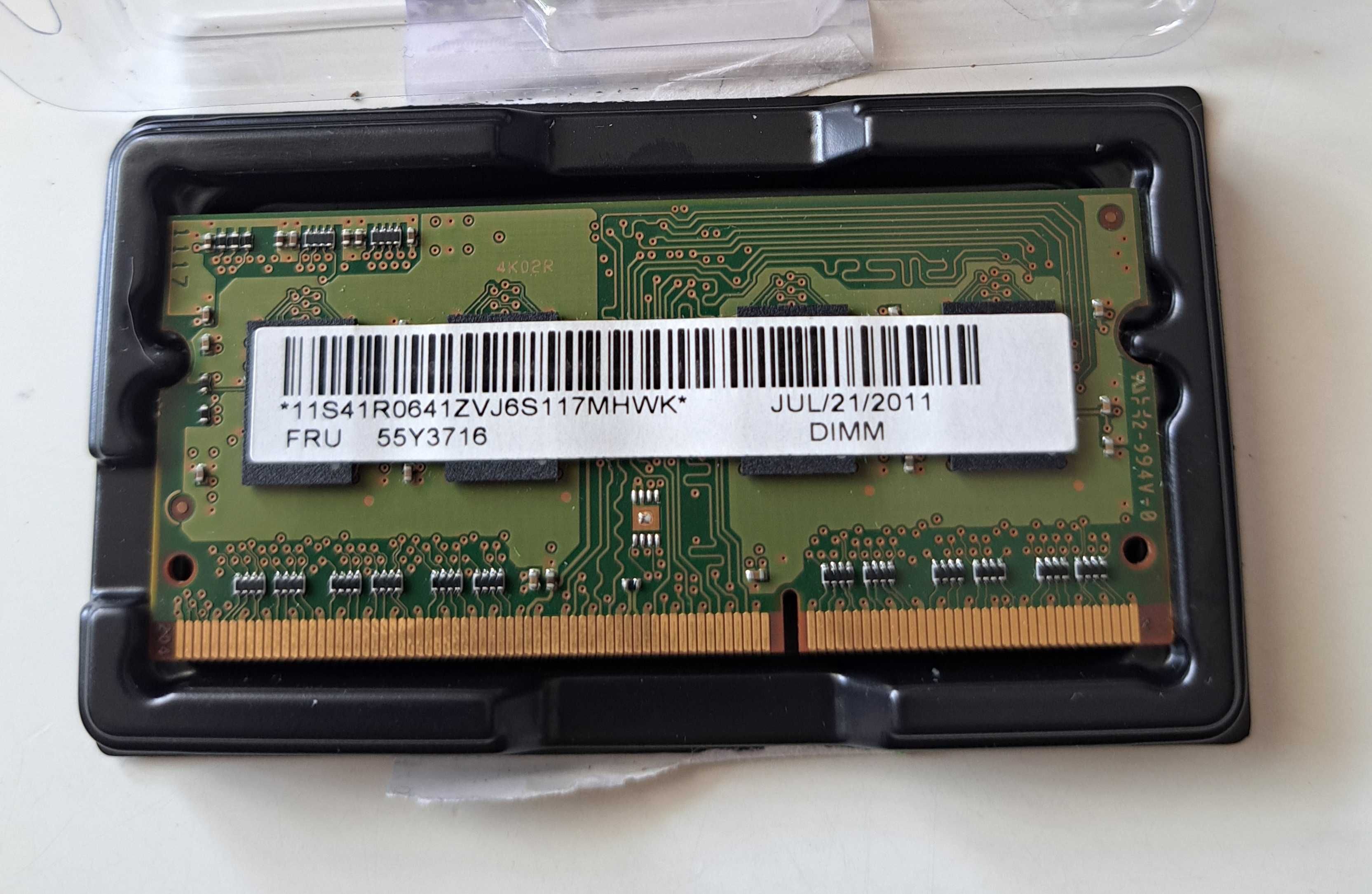 Pamięć RAM 2GB DDR3 SO-DIMM Samsung 1333MHz PC3-10600S Laptop