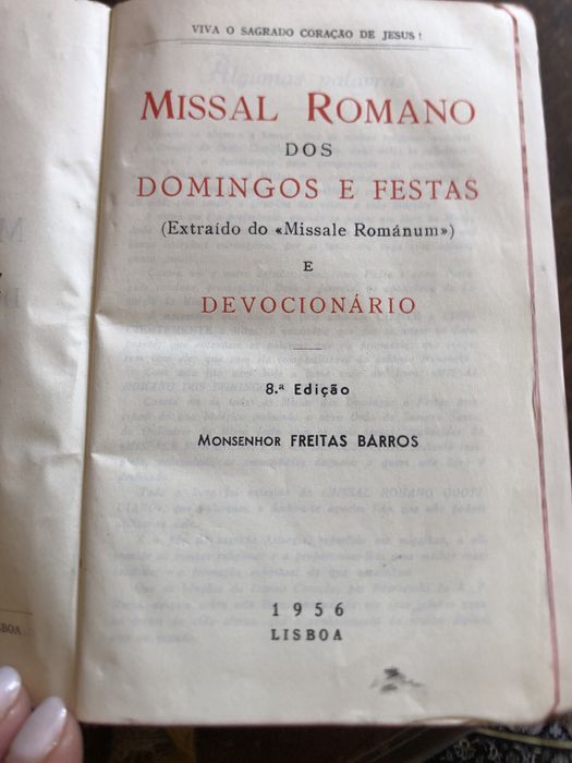 Missal Romano dos Domingos e Festas - Monsenhor Freitas Barros 1956