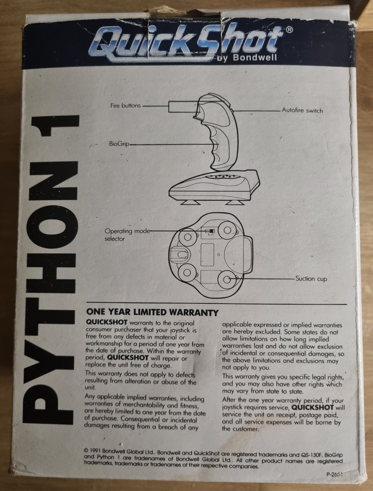 QuickShot Python qs-130f Joystick Atari Commodore Amstrad SEGA MSX