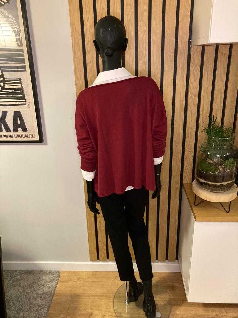 STEFANEL bawełniany sweter oversize r. L