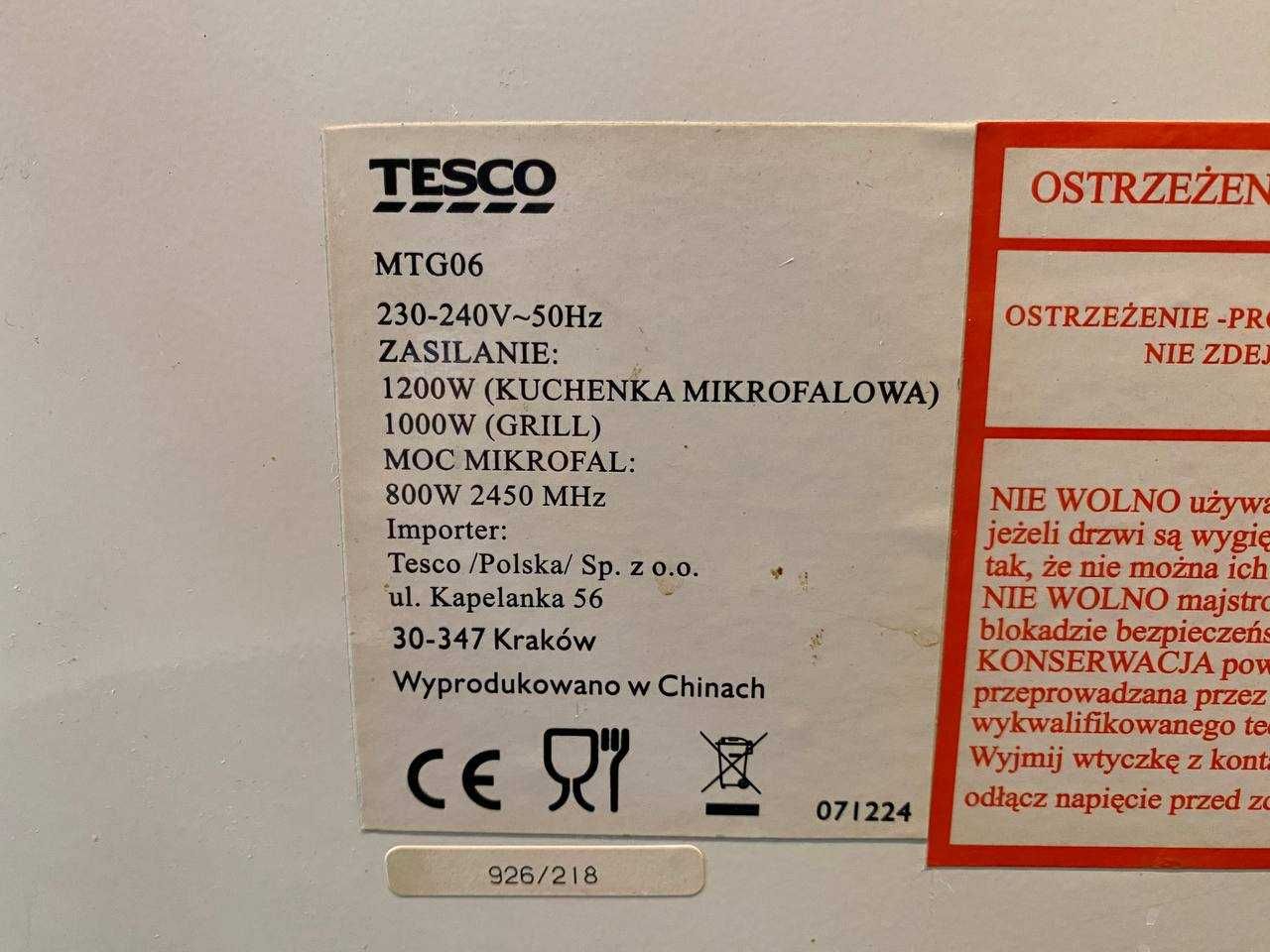 Mikrofalówka TESCO 1200W - Dostawa pod domu