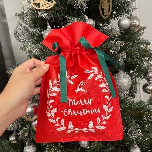 Worki na Prezenty Mikołajki Święta pod Choinkę Torebki Prezentowe x 8