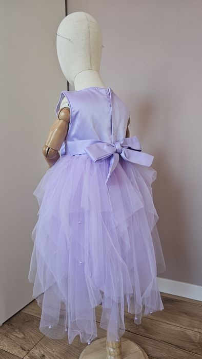 Дитяча пишна святкова фіолетова сукня принцеси на 5 6 7 років з бантом