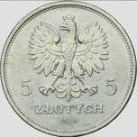Moneta srebrna 5 złotych 1930 Sztandar piękny stan