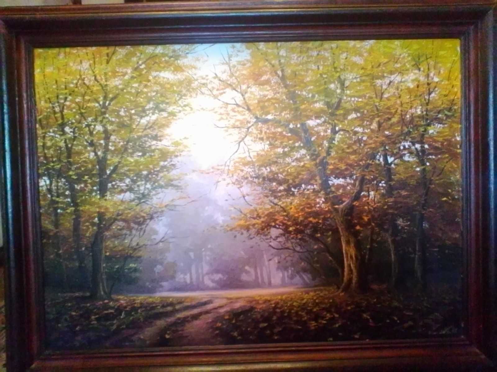 Картина "Осень в лесу " художник Пожидаев С. 1997 г.(холст , масло ) .