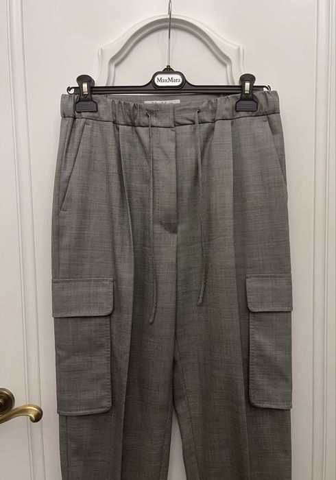 MAX MARA piękne spodnie z kieszeniami, ściągane w talii