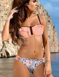 40C/L Bikini Gabbiano morelowe falbanki Push up strój kąpielowy