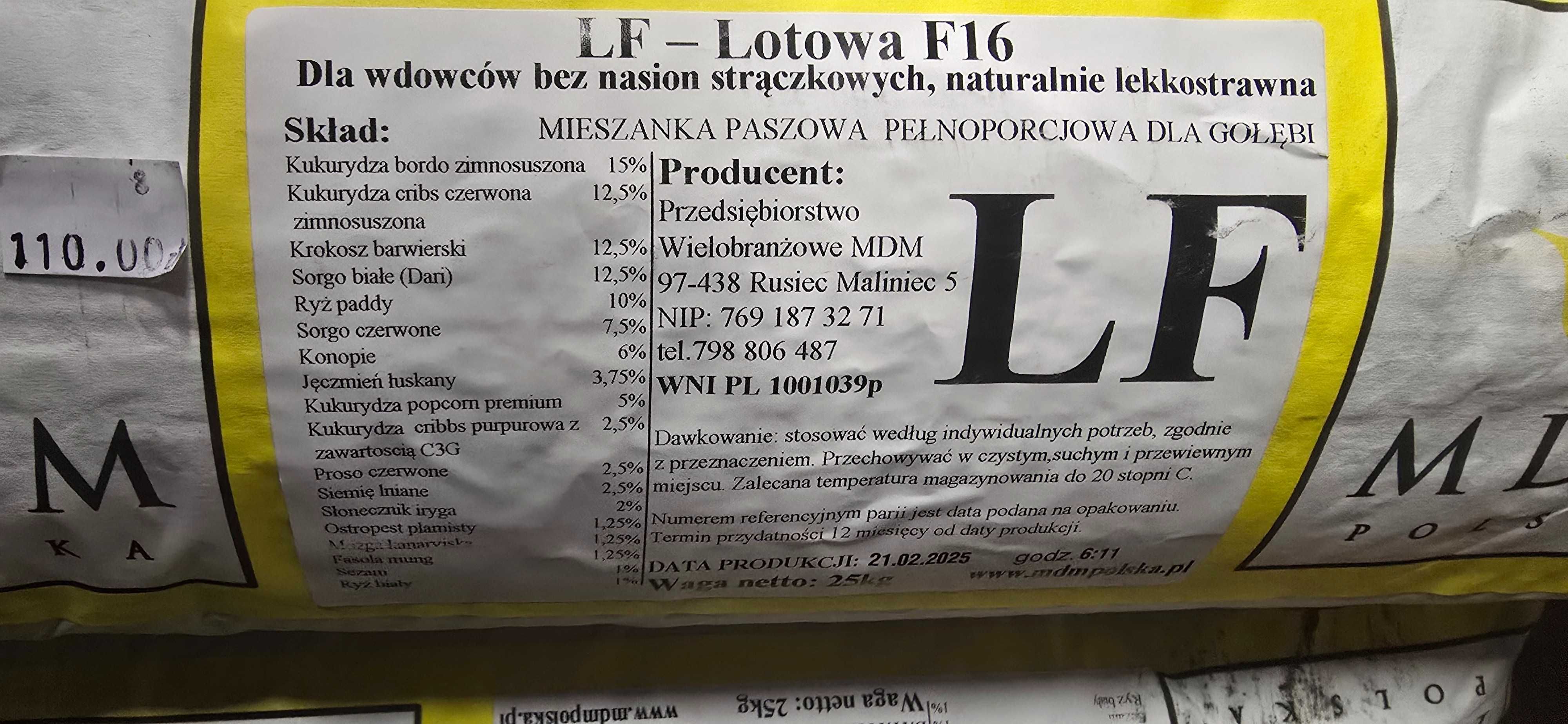 LF Lotowa F-16 MDM karma dla gołębi