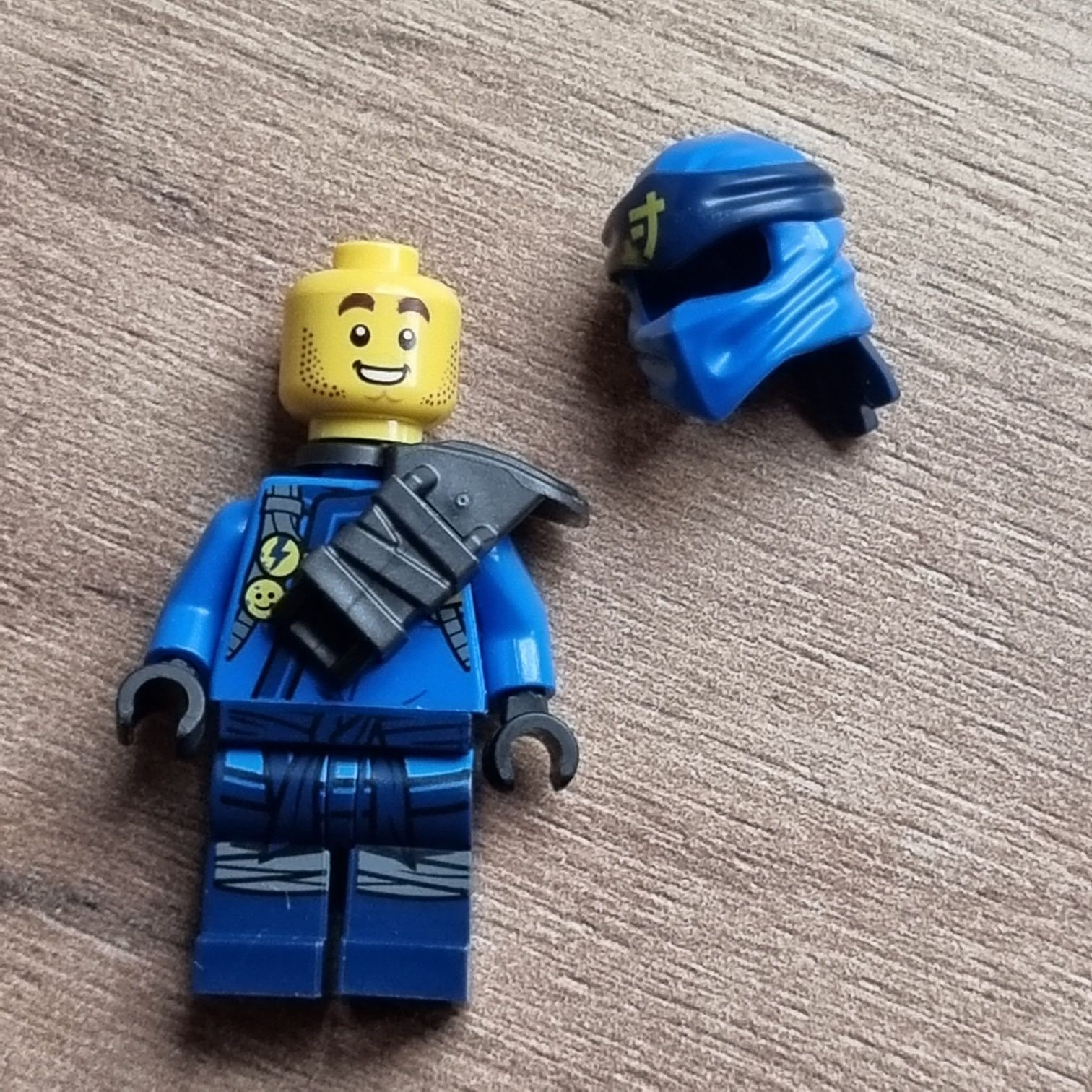 Lego minifigurka ninja Ninjago Jay Spinjitzu akcesoria podwójna twarz