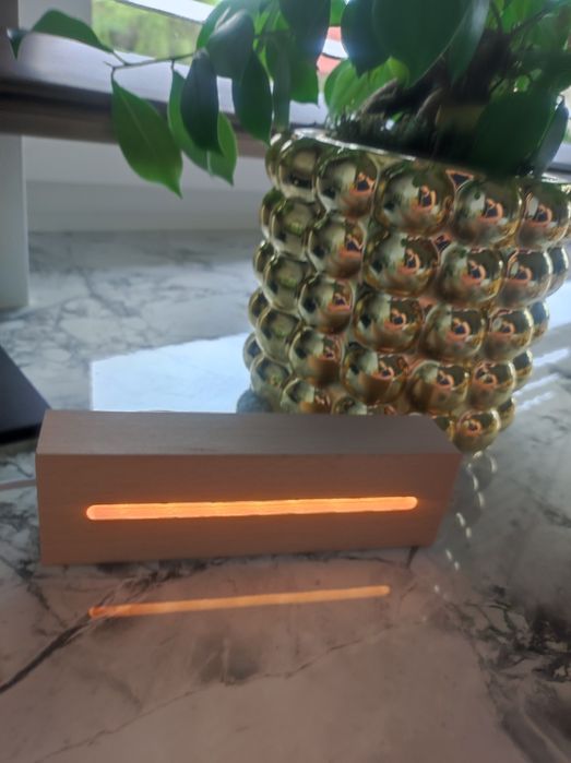 Lampka LED USB drewniany klocek nowa