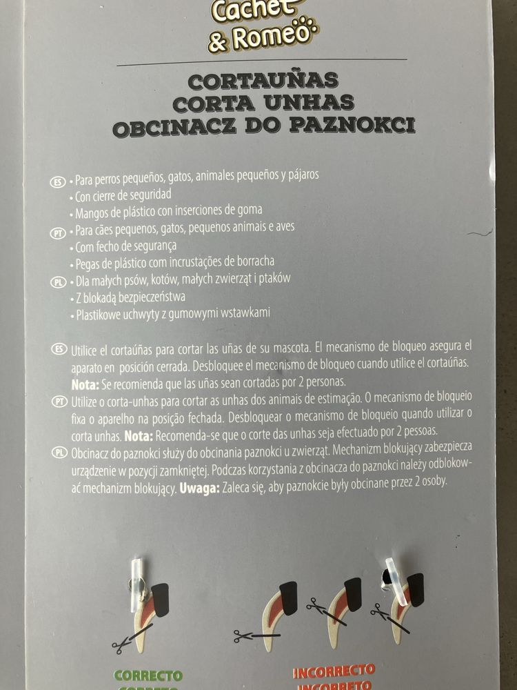 Cążki, nożyczki i pilnik dla psa kota lub innych