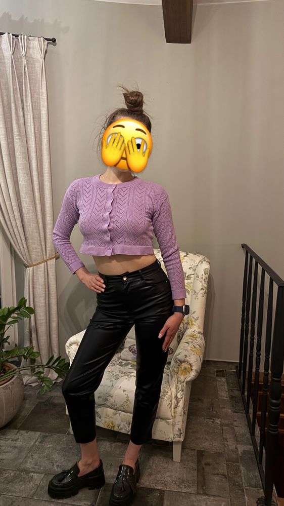 Новые кожаные женские штаны брюки джинсы Zara
