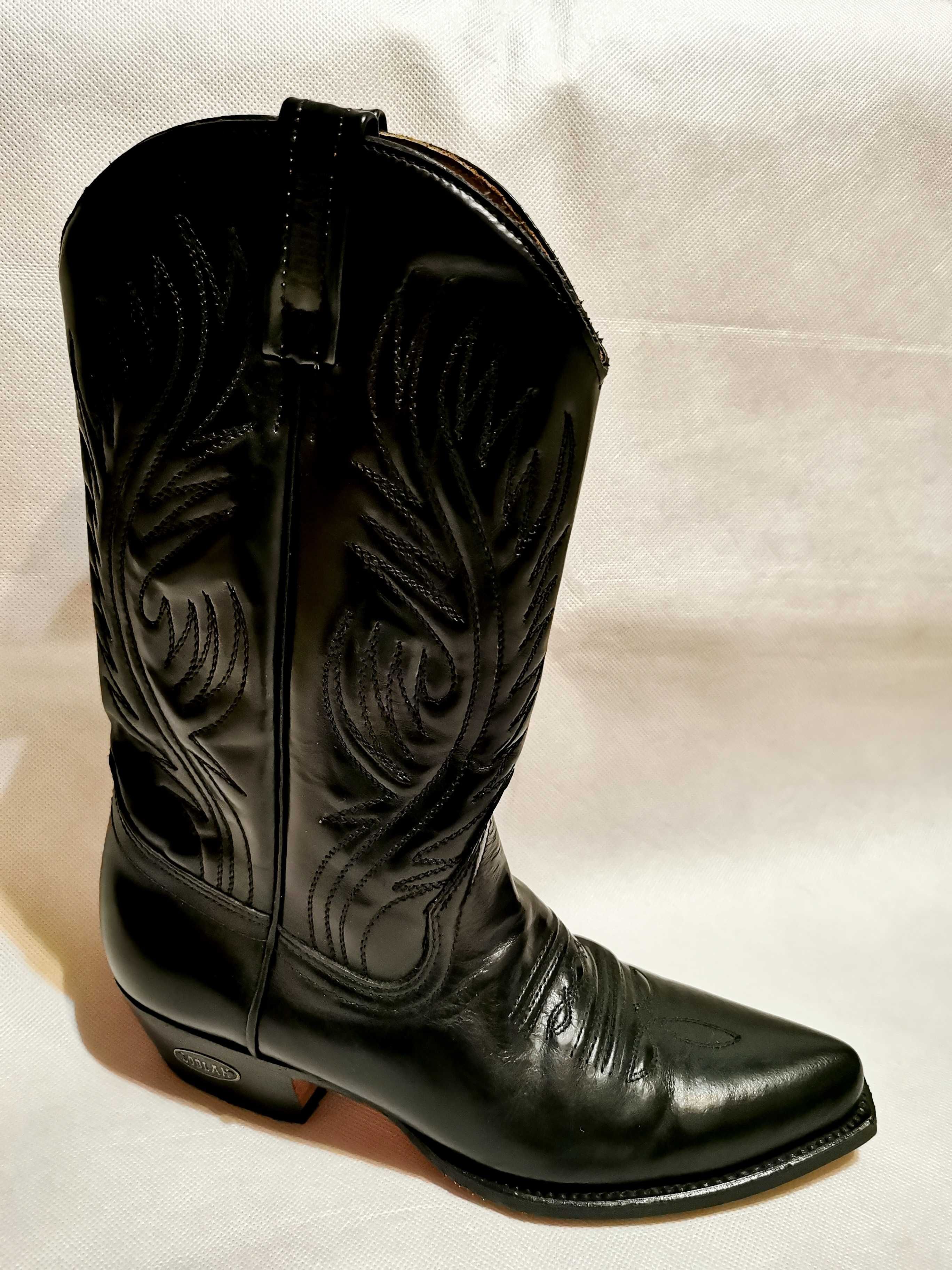 Loblan 194 Western Boots Męskie Skórzane Błyszczące Kowbojki 43 j.Nowe